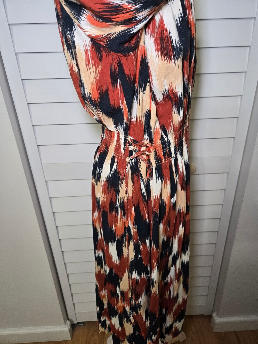 Harlow & Rose Rust Multi-Print Button-Front Midi Dress Size XL - Picture 5 of 11